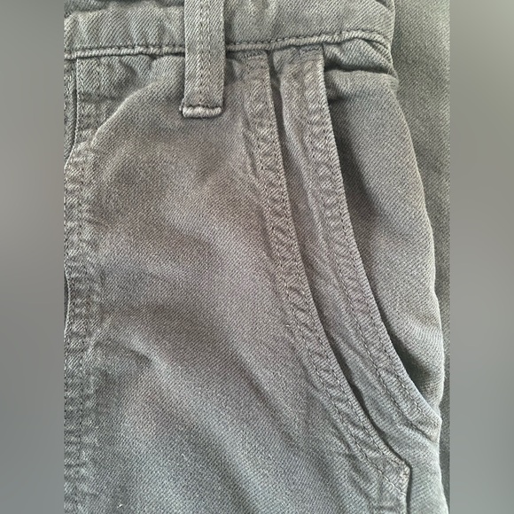 Mother Quartet Breaker Flood Denim Pants Sz 28 Wide Leg Cropped Faded Black - Picture 4 of 10